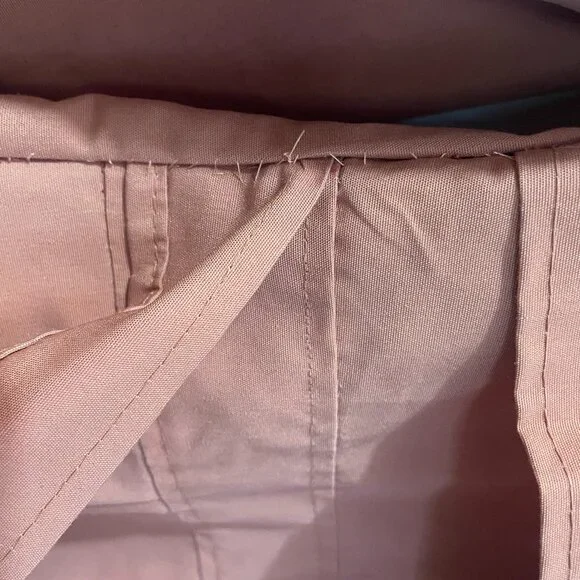 Peach Trench Coat Plaid Lining Size Medium - Picture 7 of 13